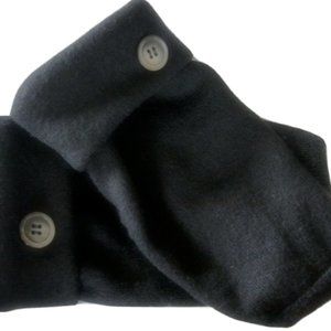 FINGERLESS GLOVES BLACK 100% MERINO WOOL M - L MEDIUM - LARGE MITTENS ARM WARMER